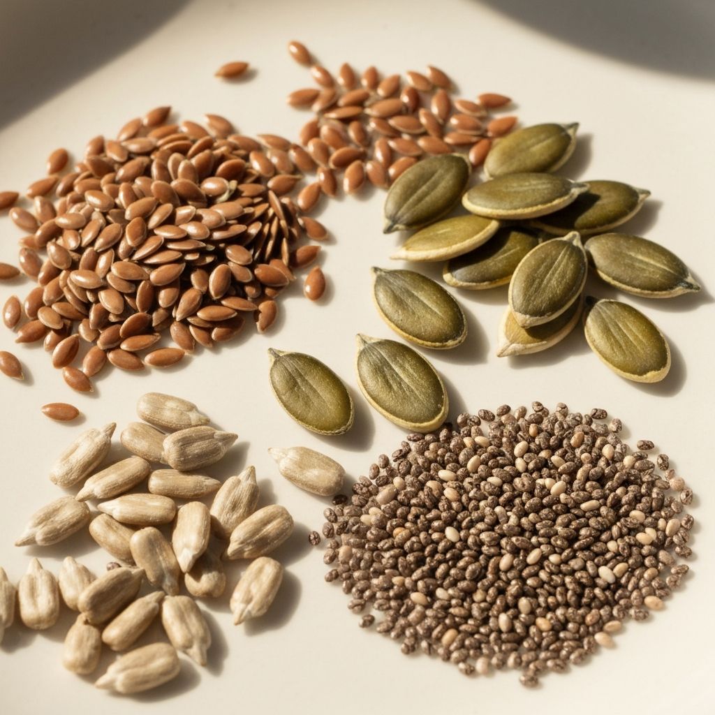 Various nutritious seeds in detail